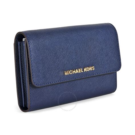 michael michael kors jet set large phone crossbody bag navy|michael kors jetsetter crossbody.